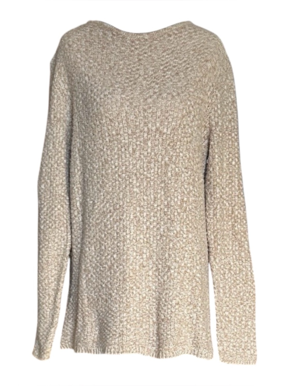 Leo & Nicole‎ Stitch Fix Beige Knit Pullover Sweater Women's Size L Crew Neck